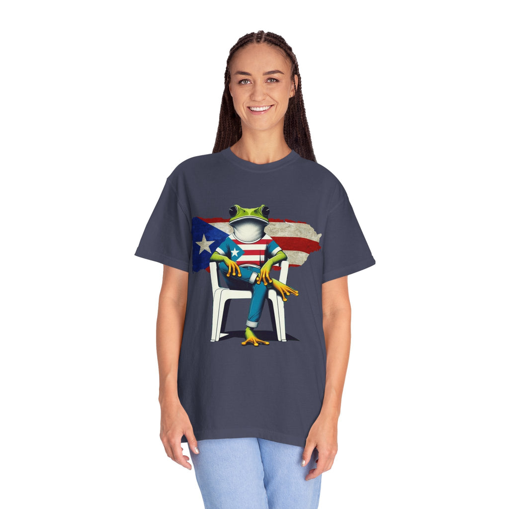 Patriotic Puerto Rican Shirt Patriotic Frog T-shirt, Humor Shirt, Gift for Nature Lovers, Summer BBQ Outfit - Metamorphosis Creations