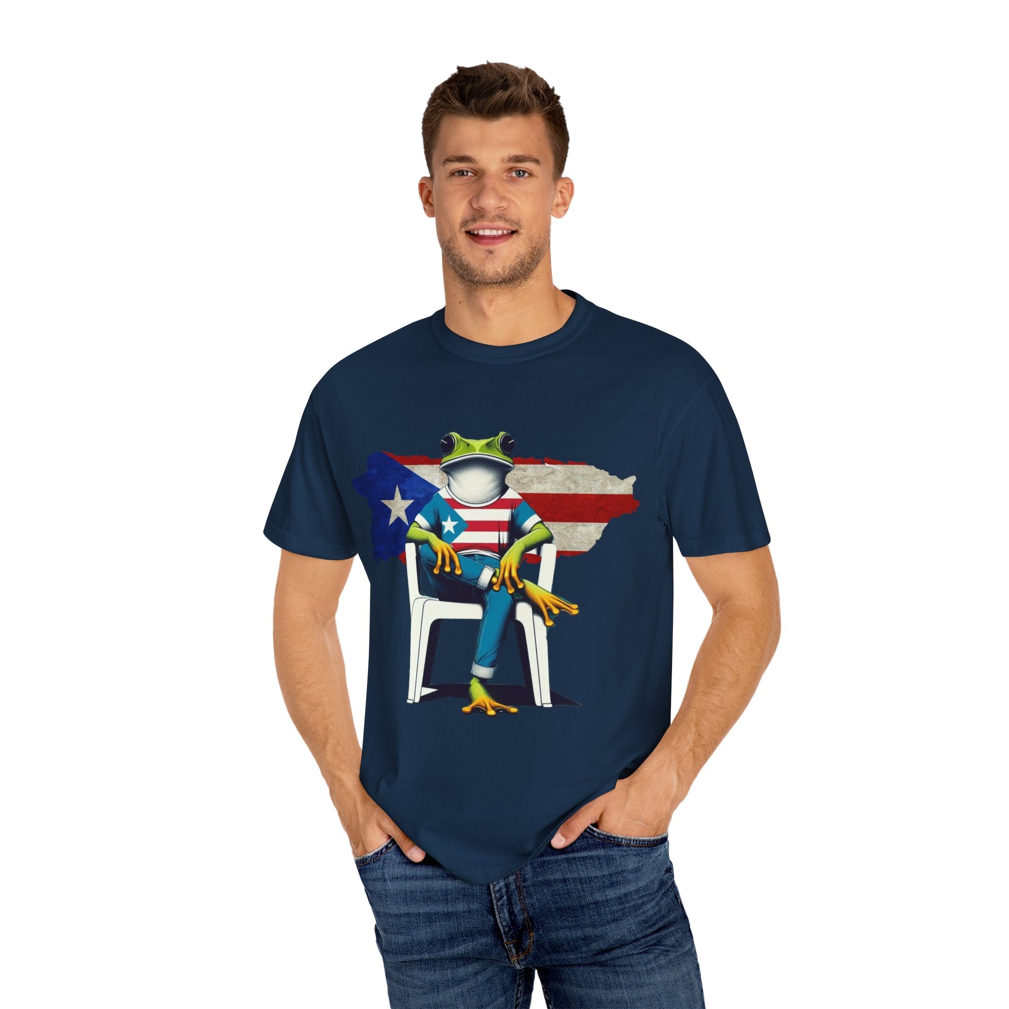 Patriotic Puerto Rican Shirt Patriotic Frog T-shirt, Humor Shirt, Gift for Nature Lovers, Summer BBQ Outfit - Metamorphosis Creations
