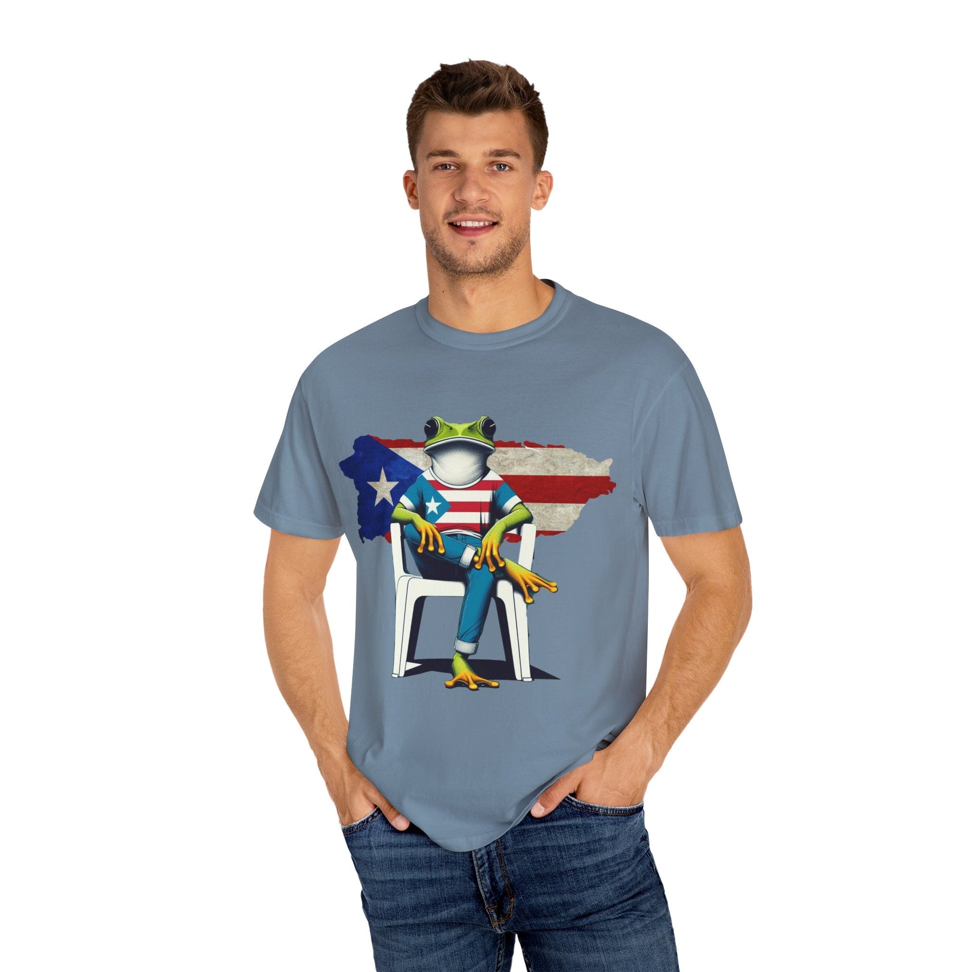 Patriotic Puerto Rican Shirt Patriotic Frog T-shirt, Humor Shirt, Gift for Nature Lovers, Summer BBQ Outfit - Metamorphosis Creations