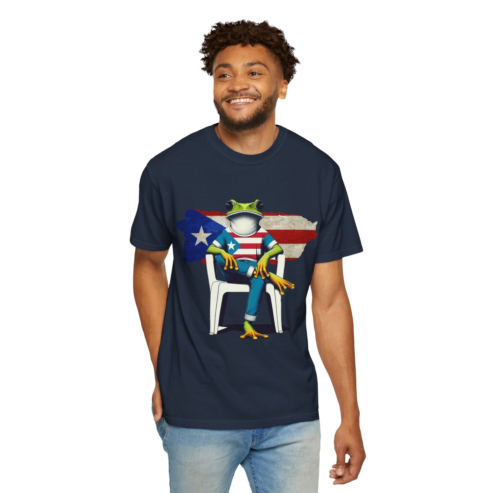 Patriotic Puerto Rican Shirt Patriotic Frog T-shirt, Humor Shirt, Gift for Nature Lovers, Summer BBQ Outfit - Metamorphosis Creations