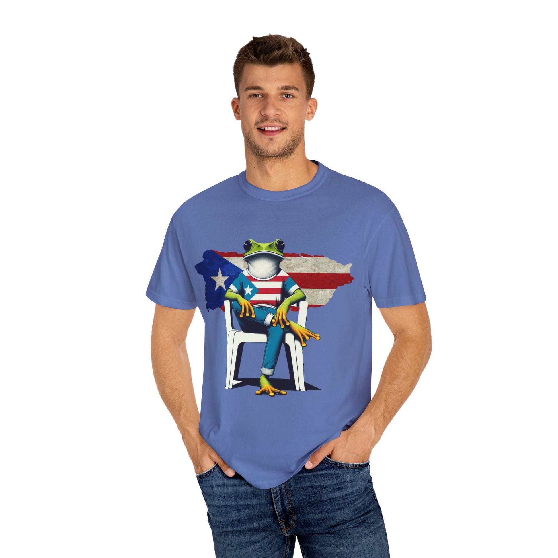Patriotic Puerto Rican Shirt Patriotic Frog T-shirt, Humor Shirt, Gift for Nature Lovers, Summer BBQ Outfit - Metamorphosis Creations