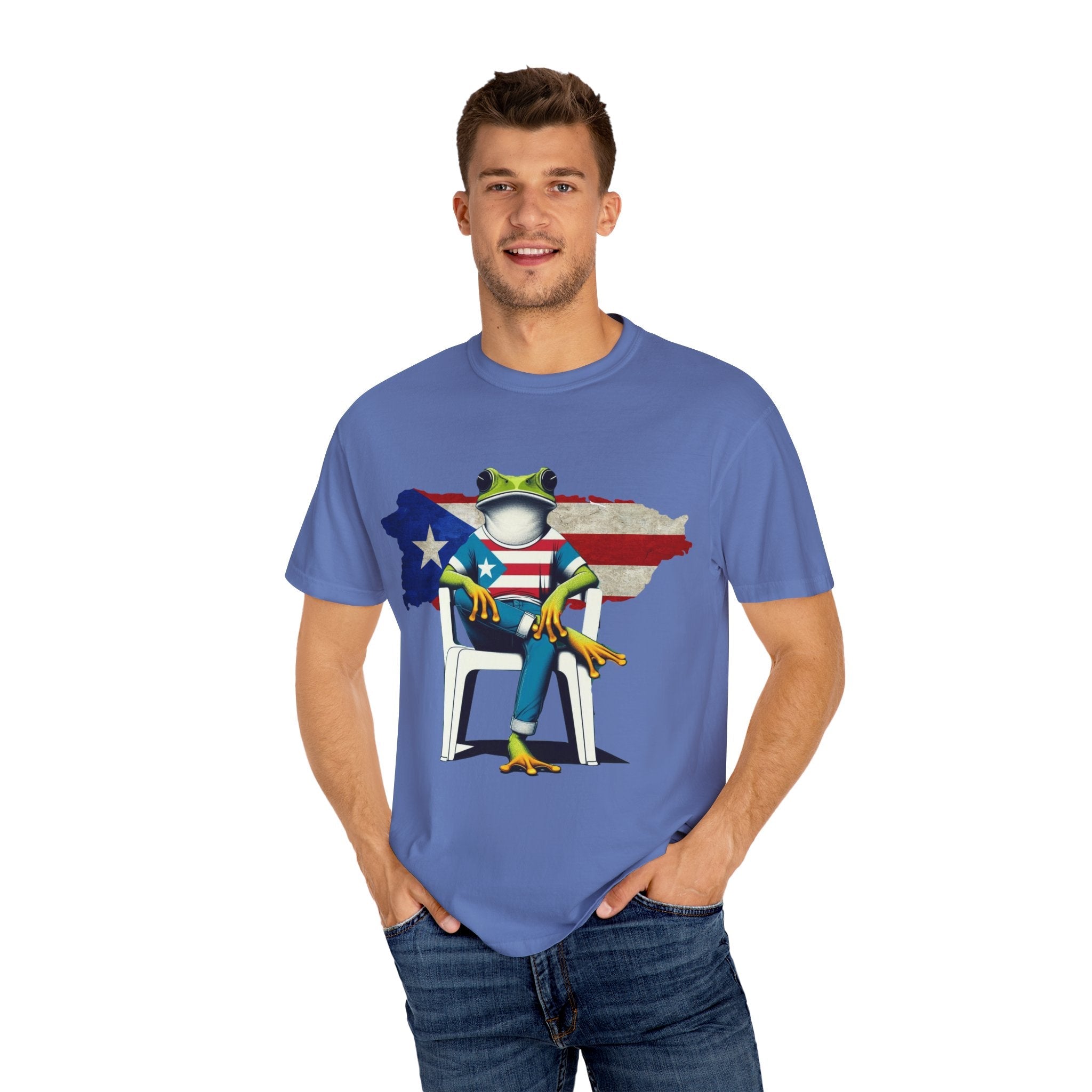Patriotic Puerto Rican Shirt Patriotic Frog T-shirt, Humor Shirt, Gift for Nature Lovers, Summer BBQ Outfit - Metamorphosis Creations