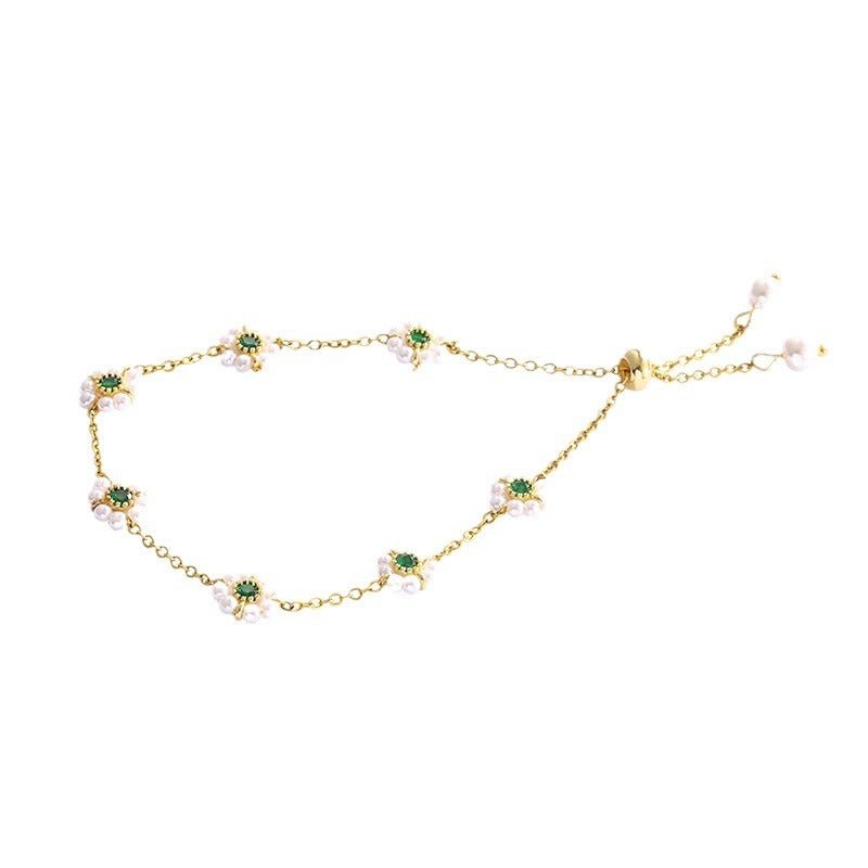 Pearl Flowers Bracelet All - match Fashion Adjustable Chain Bracelet - Metamorphosis Creations