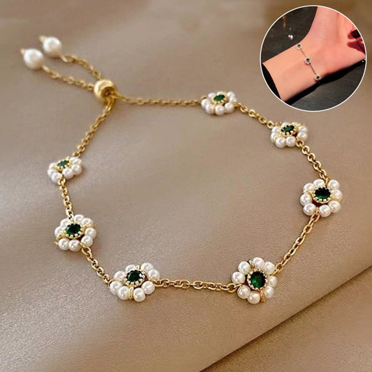 Pearl Flowers Bracelet All - match Fashion Adjustable Chain Bracelet - Metamorphosis Creations