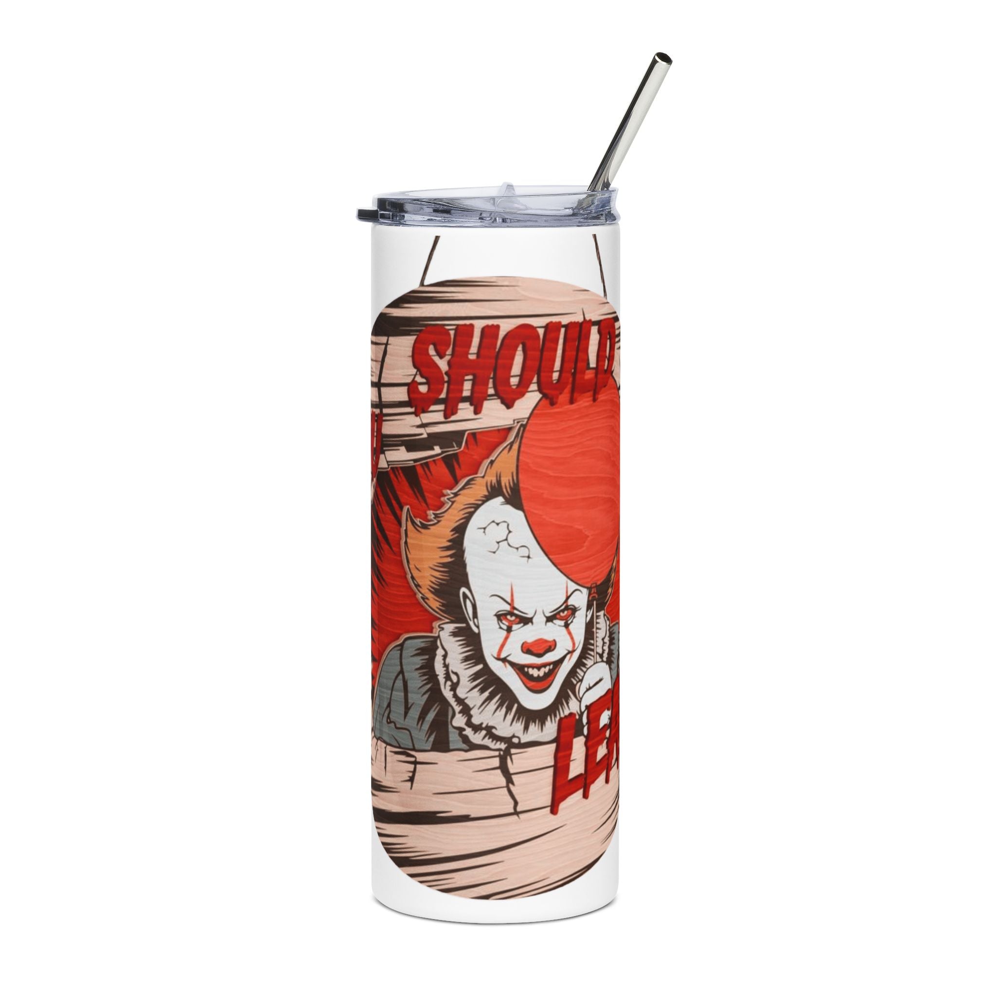Pennywise Stainless Steel Tumbler, 20oz - Scary Movie Gift, Horror Themed Travel Mug, Halloween Party Drinkware, Unique Collector's [...] - Metamorphosis Creations