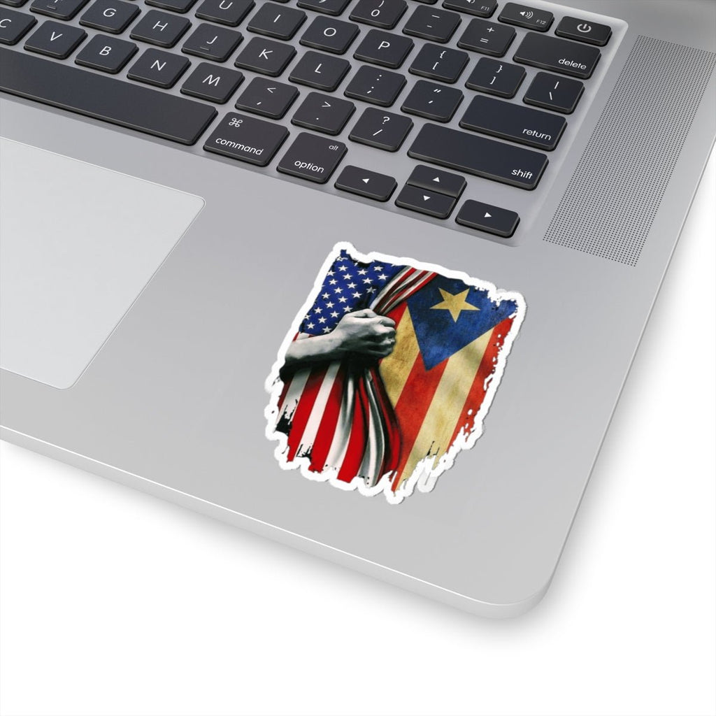 PR Proud from Here, Rooted Over There Patriotic Kiss - Cut Stickers, American Pride Decor, Political Accessories, Flag - themed Gifts, Celebratory Stickers - Metamorphosis Creations