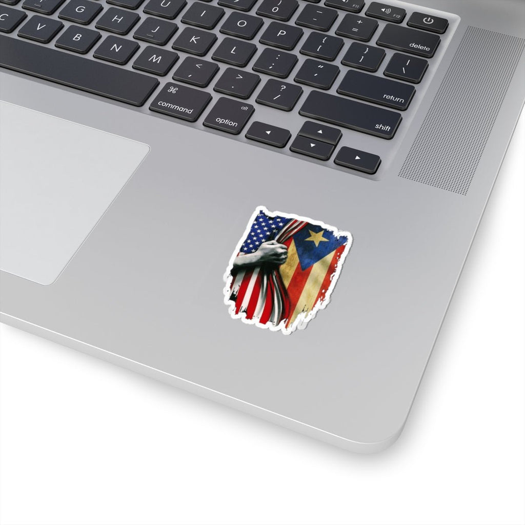 PR Proud from Here, Rooted Over There Patriotic Kiss - Cut Stickers, American Pride Decor, Political Accessories, Flag - themed Gifts, Celebratory Stickers - Metamorphosis Creations