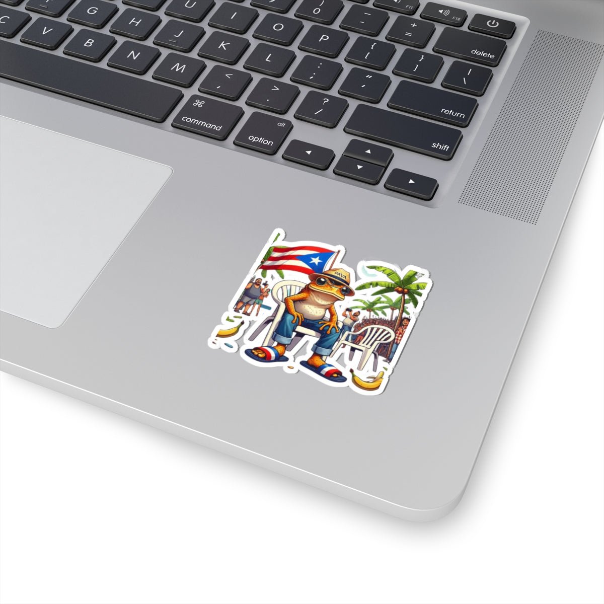PR Stick Your Pride Anywhere Tropical Frog Kiss - Cut Stickers | Fun Decor for Laptops, Water Bottles, Journals, Summer Vibes, Puerto Rican Culture - Metamorphosis Creations