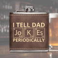Premium Leather Flask - Dad Jokes - Metamorphosis Creations