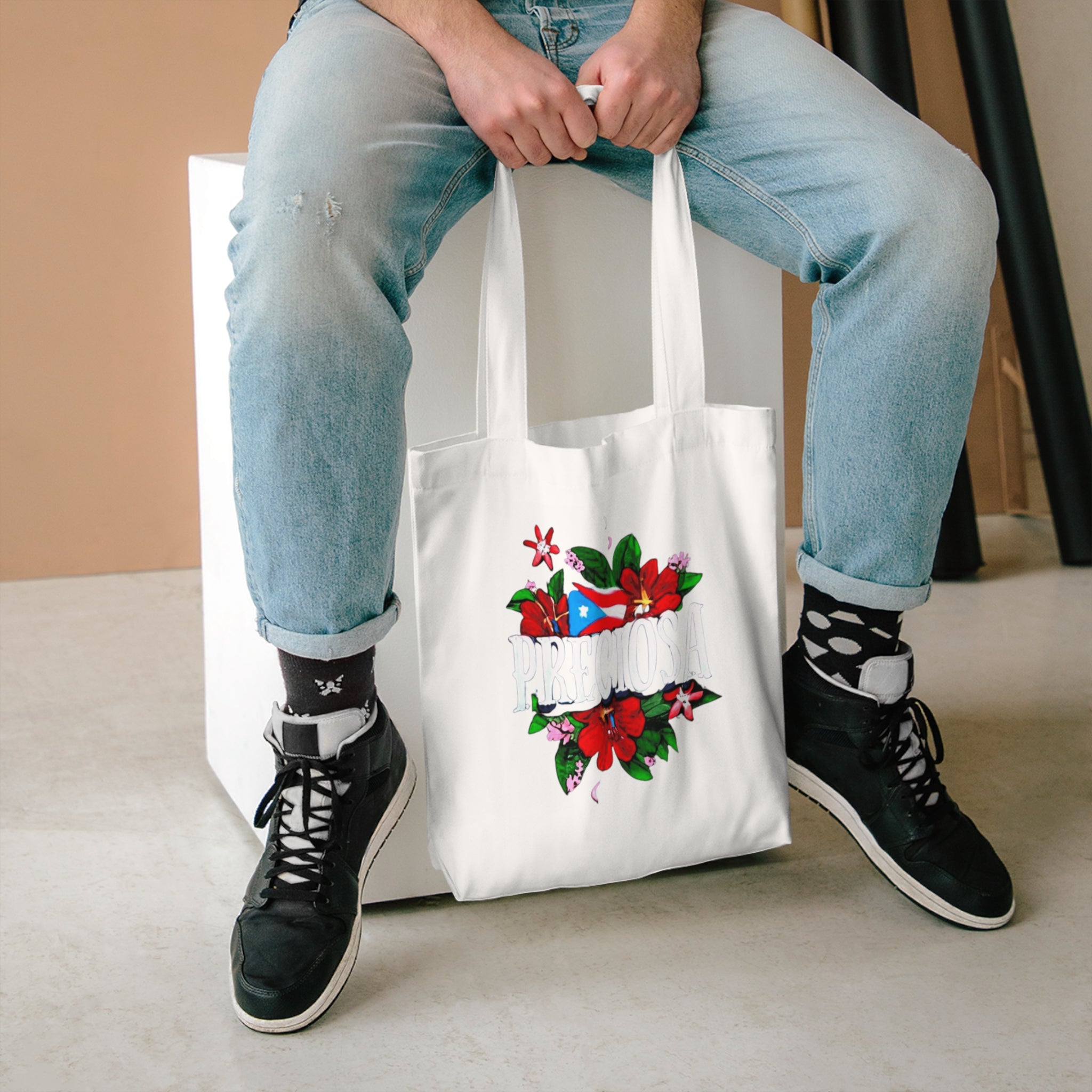 Proud Puerto Rican Cotton Tote Bag | Eco - Friendly Shopping Bag, Festival Accessory, Gifts for Her, Beach Bag, Summer Essentials - Metamorphosis Creations