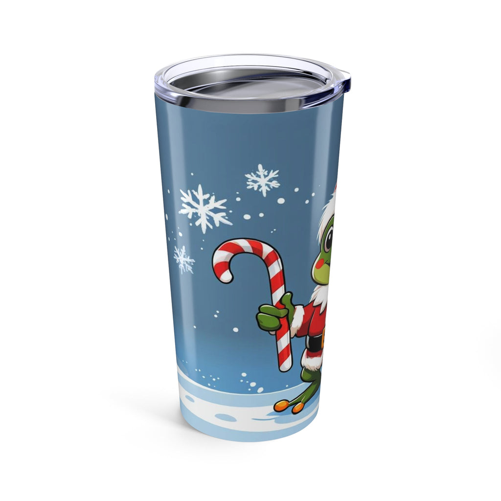 Puerto Rican Christmas Festive Frog Tumbler - 20oz Christmas Travel Mug, Holiday Drinkware, Cute Winter Gift, Santa Frog Cup, Winter Wonderland Beverage Holder - Metamorphosis Creations