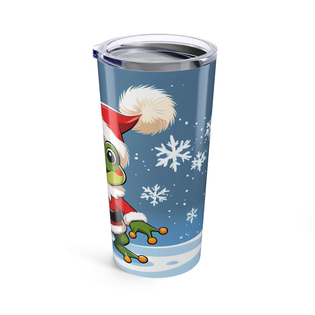 Puerto Rican Christmas Festive Frog Tumbler - 20oz Christmas Travel Mug, Holiday Drinkware, Cute Winter Gift, Santa Frog Cup, Winter Wonderland Beverage Holder - Metamorphosis Creations