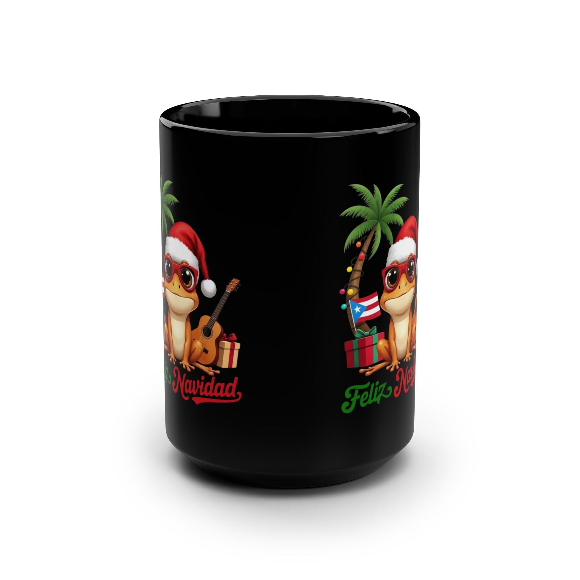 Puerto Rican Christmas Frog Mug with Santa Hat, Festive Holiday Drinkware, Cute Coffee Cup, Gift for Friends, Xmas Decor - Metamorphosis Creations