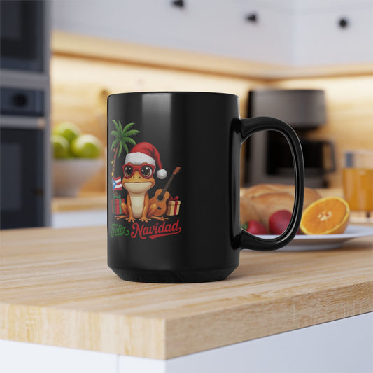 Puerto Rican Christmas Frog Mug with Santa Hat, Festive Holiday Drinkware, Cute Coffee Cup, Gift for Friends, Xmas Decor - Metamorphosis Creations