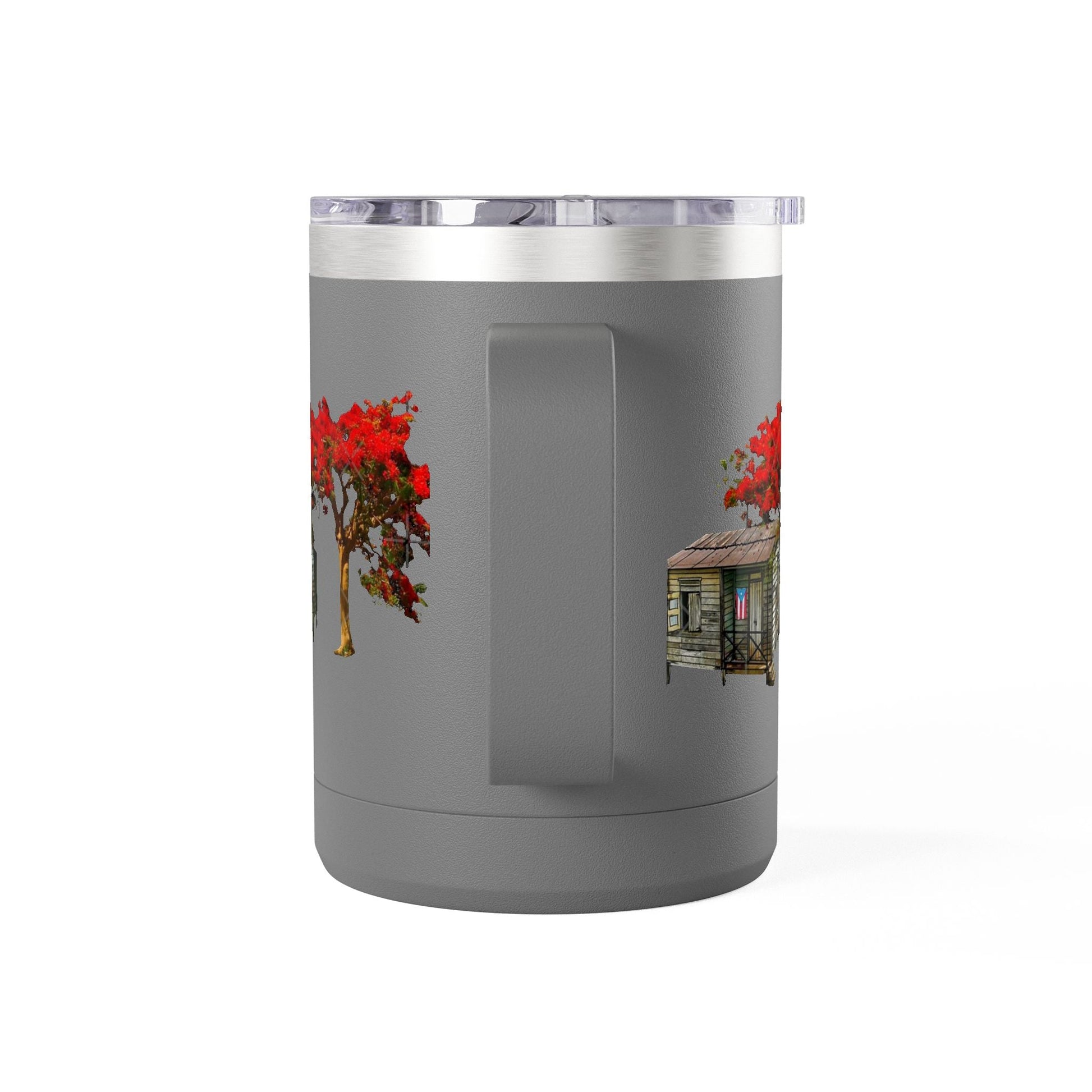 Puerto Rican Christmas Vibrant Floral Coffee Mug Tumbler, 15oz - Perfect for Cozy Mornings, Gifts for Garden Lovers, Unique Drinkware for Home - Metamorphosis Creations