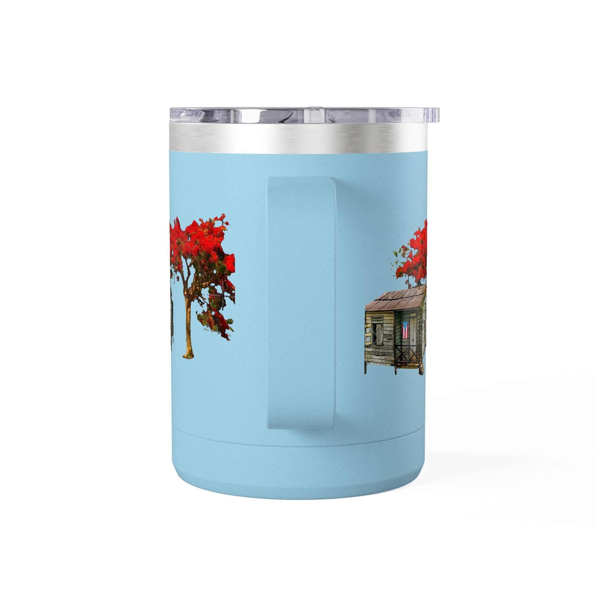 Puerto Rican Christmas Vibrant Floral Coffee Mug Tumbler, 15oz - Perfect for Cozy Mornings, Gifts for Garden Lovers, Unique Drinkware for Home - Metamorphosis Creations