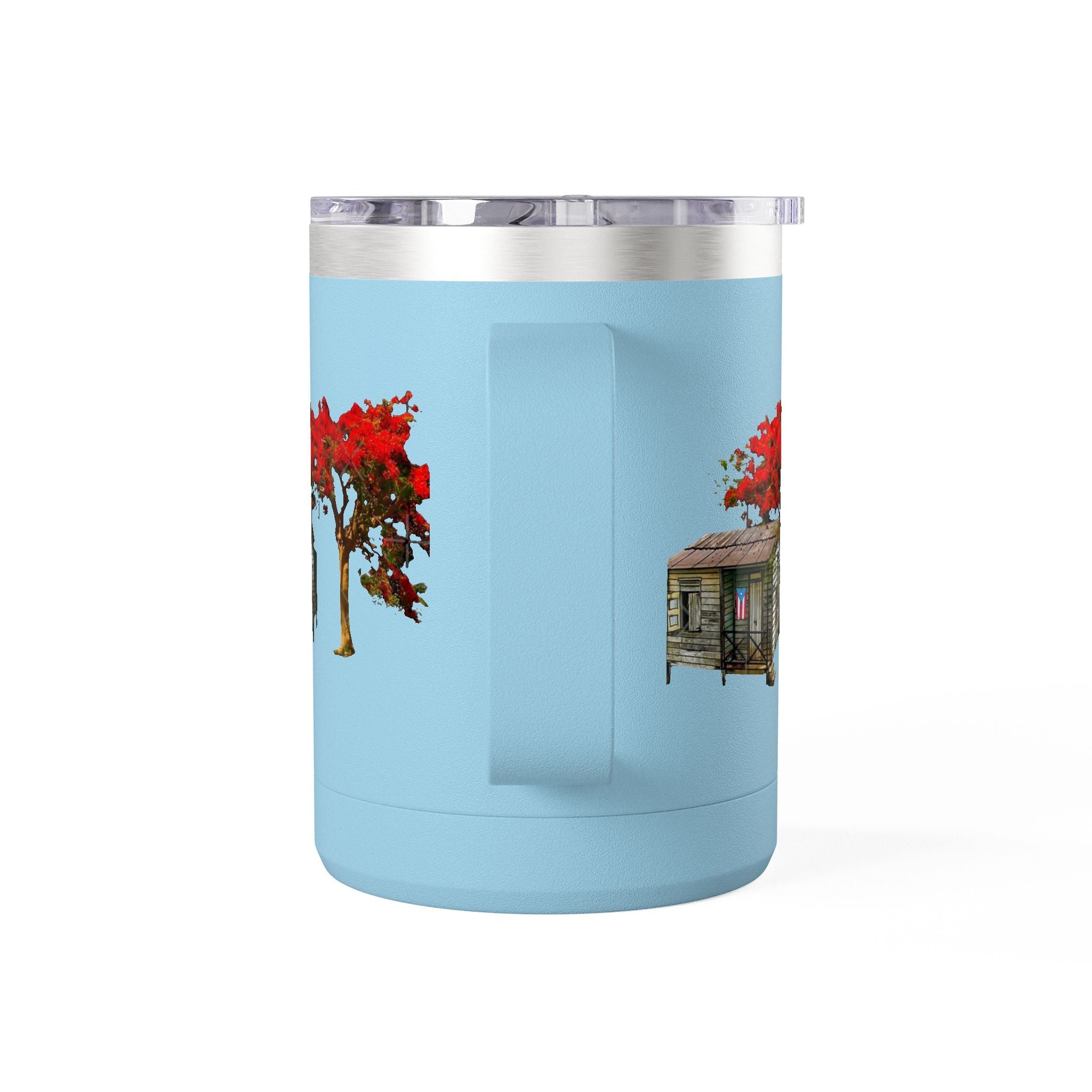 Puerto Rican Christmas Vibrant Floral Coffee Mug Tumbler, 15oz - Perfect for Cozy Mornings, Gifts for Garden Lovers, Unique Drinkware for Home - Metamorphosis Creations