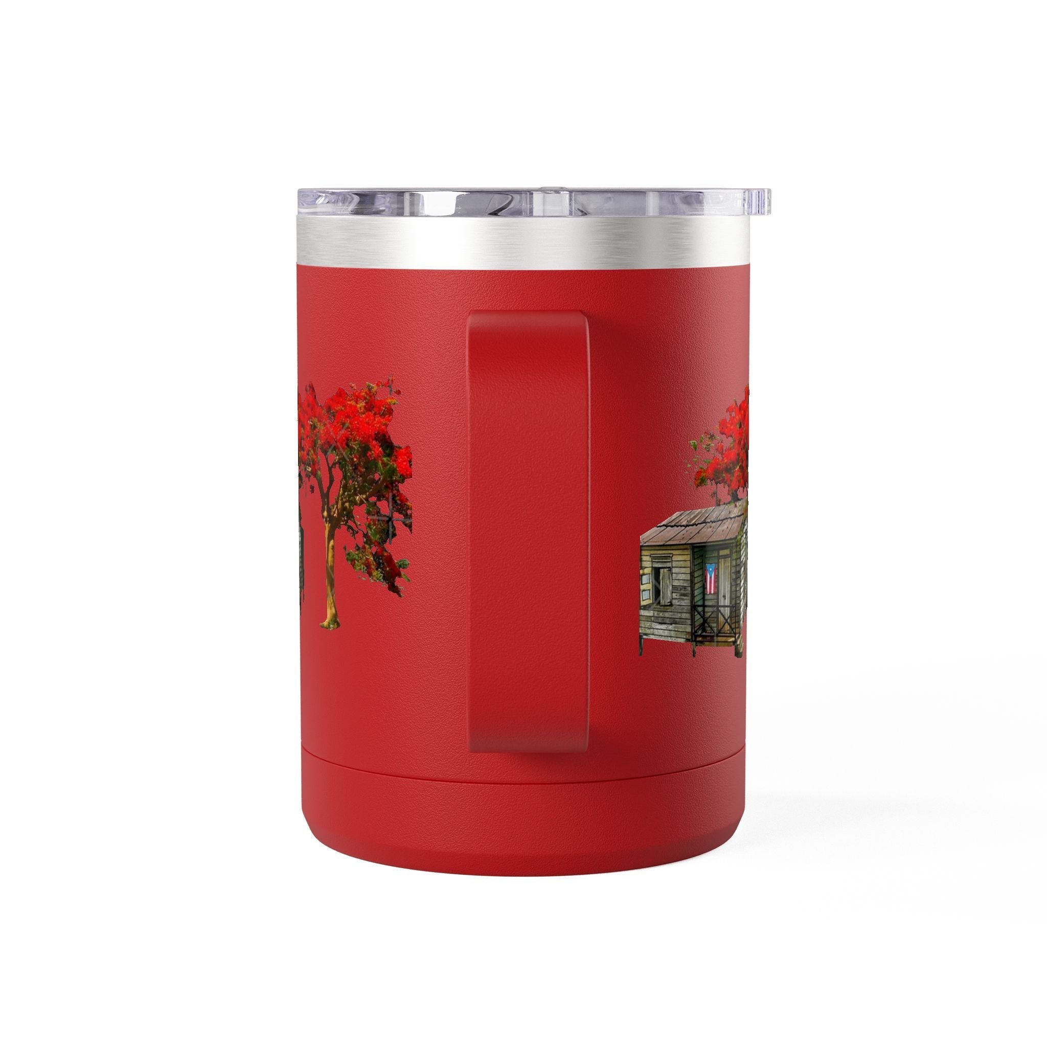 Puerto Rican Christmas Vibrant Floral Coffee Mug Tumbler, 15oz - Perfect for Cozy Mornings, Gifts for Garden Lovers, Unique Drinkware for Home - Metamorphosis Creations