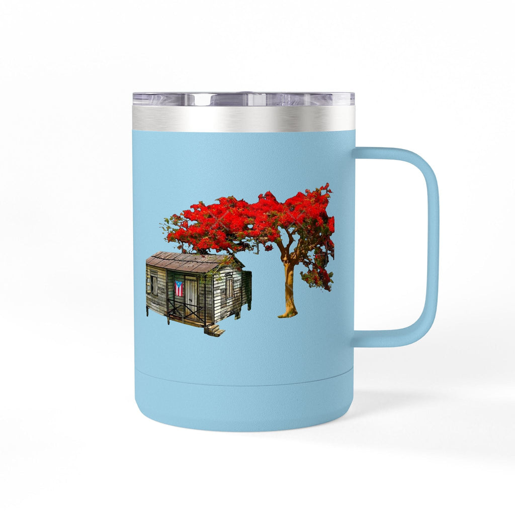 Puerto Rican Christmas Vibrant Floral Coffee Mug Tumbler, 15oz - Perfect for Cozy Mornings, Gifts for Garden Lovers, Unique Drinkware for Home - Metamorphosis Creations