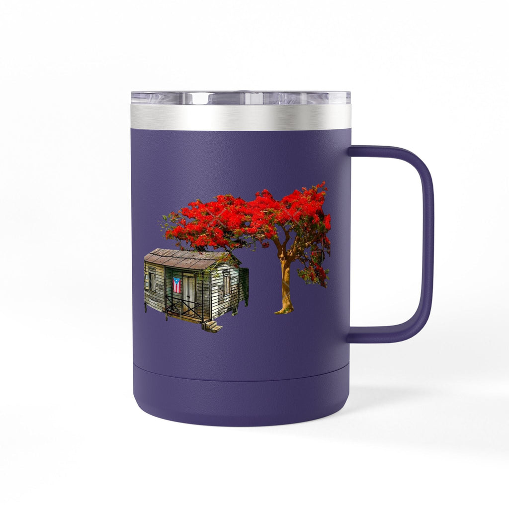 Puerto Rican Christmas Vibrant Floral Coffee Mug Tumbler, 15oz - Perfect for Cozy Mornings, Gifts for Garden Lovers, Unique Drinkware for Home - Metamorphosis Creations
