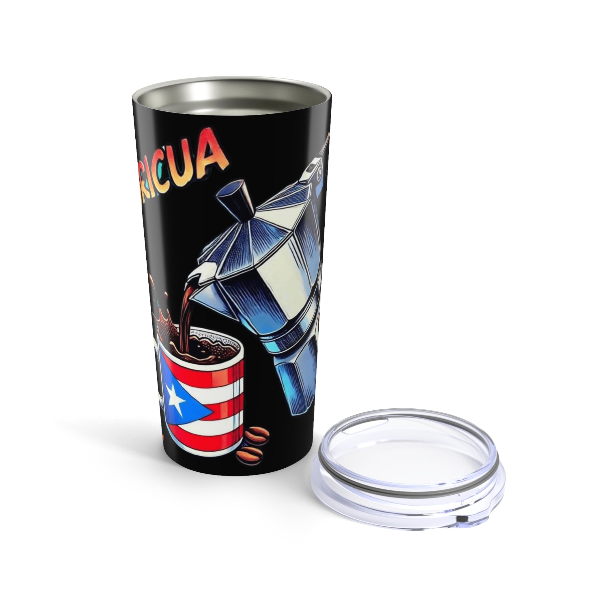 Puerto Rican Coffee Lover's Tumbler | 20oz Travel Mug, Perfect Gift for Coffee Enthusiasts, Birthday, Holidays, On - the - Go - Metamorphosis Creations