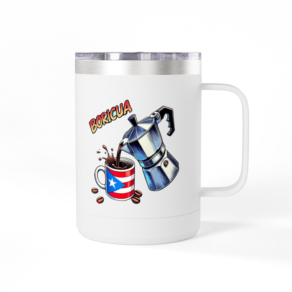Puerto Rican Coffee Mug Tumbler, 15oz | Great Gift for Coffee Lovers, Unique Kitchen Decor, Perfect for Birthdays & Holidays - Metamorphosis Creations