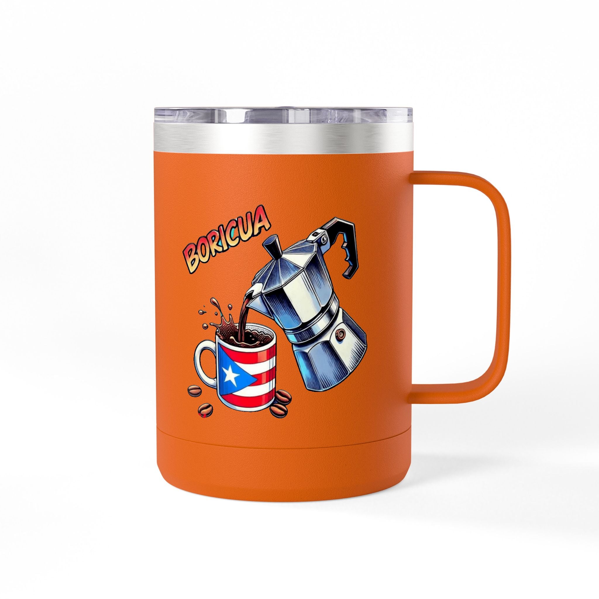 Puerto Rican Coffee Mug Tumbler, 15oz | Great Gift for Coffee Lovers, Unique Kitchen Decor, Perfect for Birthdays & Holidays - Metamorphosis Creations