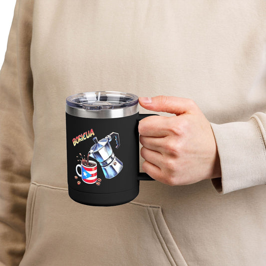 Puerto Rican Coffee Mug Tumbler, 15oz | Great Gift for Coffee Lovers, Unique Kitchen Decor, Perfect for Birthdays & Holidays - Metamorphosis Creations