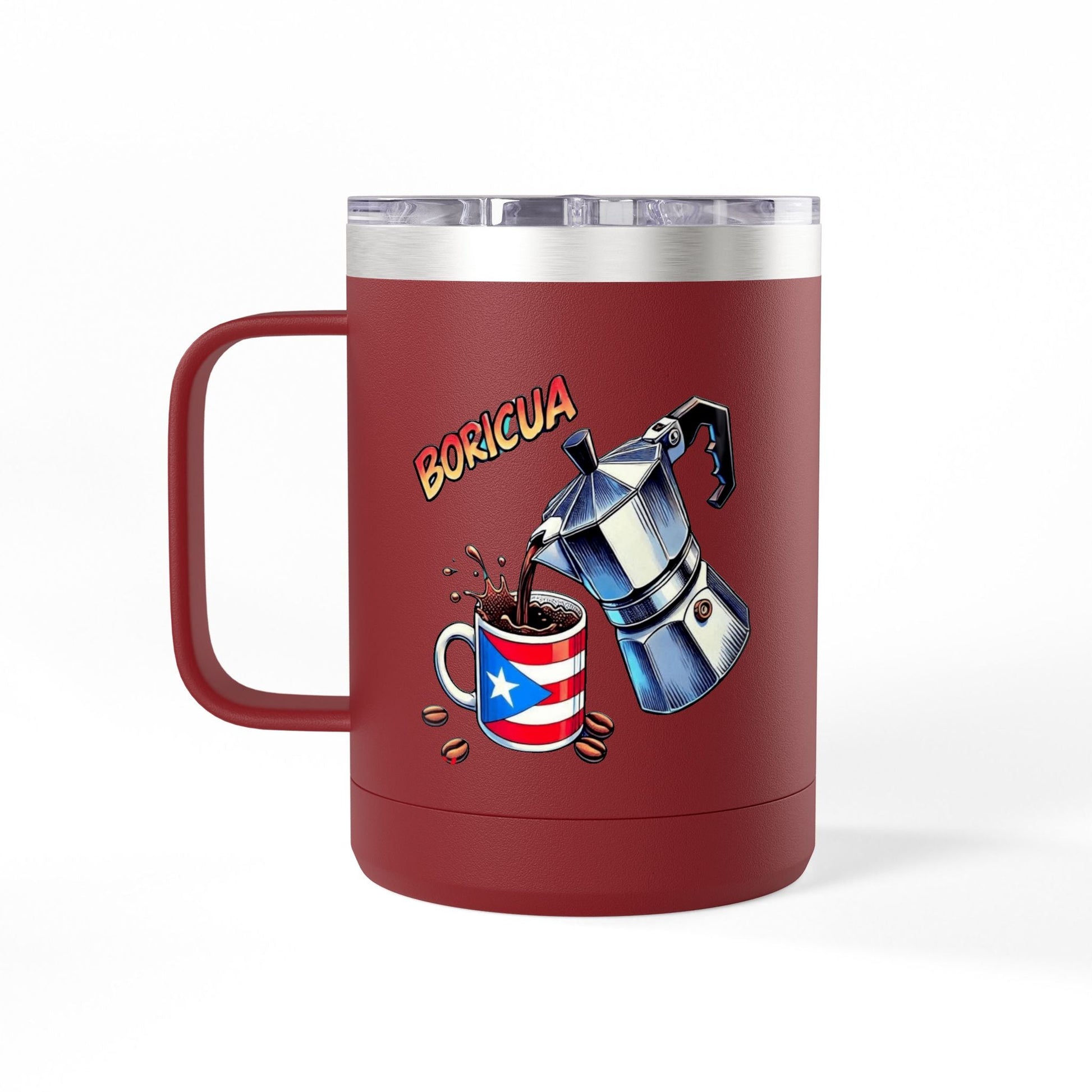 Puerto Rican Coffee Mug Tumbler, 15oz | Great Gift for Coffee Lovers, Unique Kitchen Decor, Perfect for Birthdays & Holidays - Metamorphosis Creations