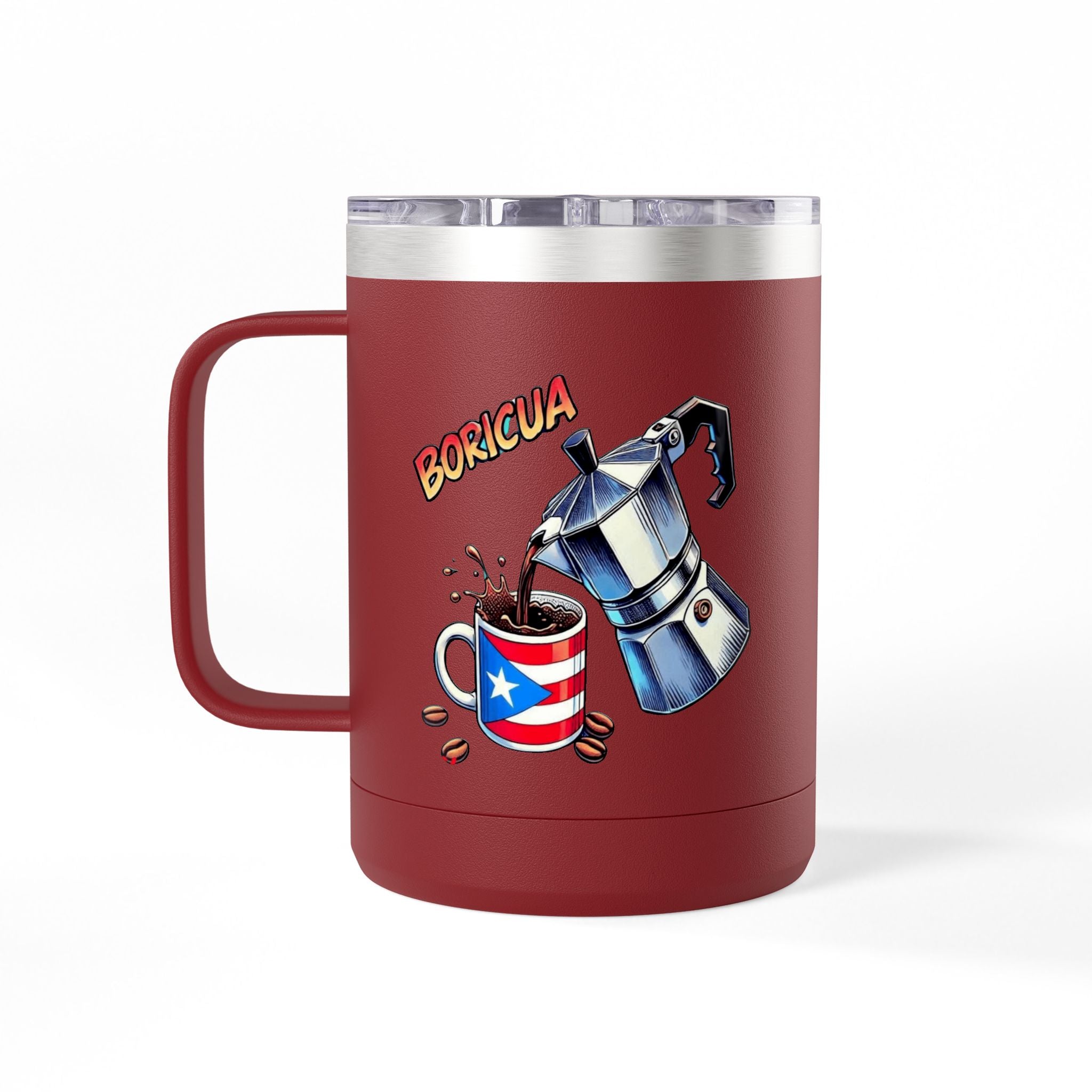 Puerto Rican Coffee Mug Tumbler, 15oz | Great Gift for Coffee Lovers, Unique Kitchen Decor, Perfect for Birthdays & Holidays - Metamorphosis Creations