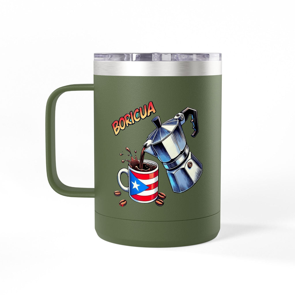 Puerto Rican Coffee Mug Tumbler, 15oz | Great Gift for Coffee Lovers, Unique Kitchen Decor, Perfect for Birthdays & Holidays - Metamorphosis Creations