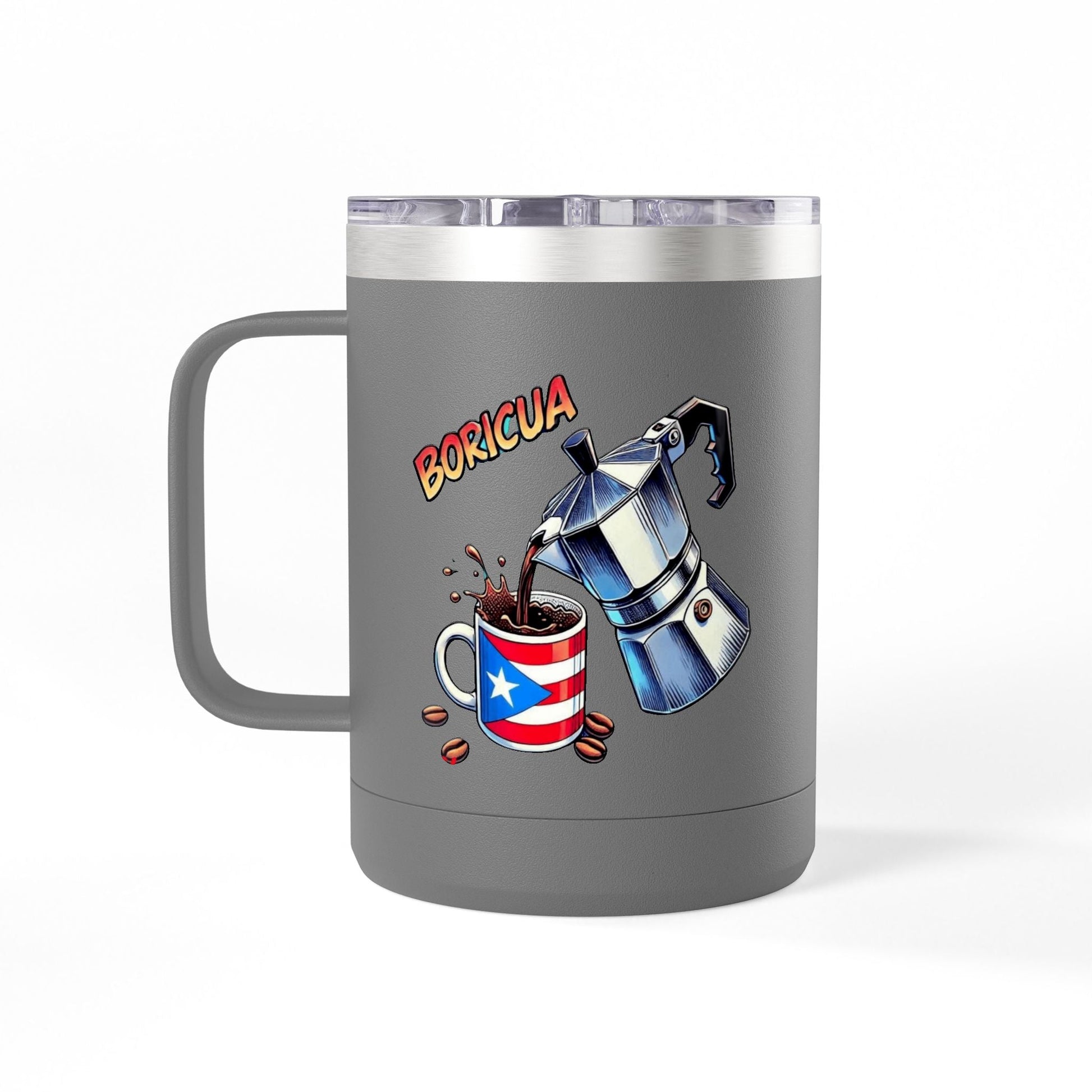 Puerto Rican Coffee Mug Tumbler, 15oz | Great Gift for Coffee Lovers, Unique Kitchen Decor, Perfect for Birthdays & Holidays - Metamorphosis Creations