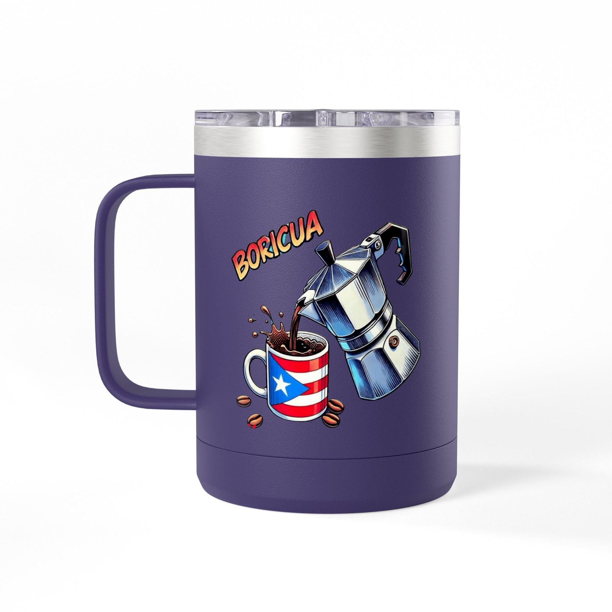 Puerto Rican Coffee Mug Tumbler, 15oz | Great Gift for Coffee Lovers, Unique Kitchen Decor, Perfect for Birthdays & Holidays - Metamorphosis Creations