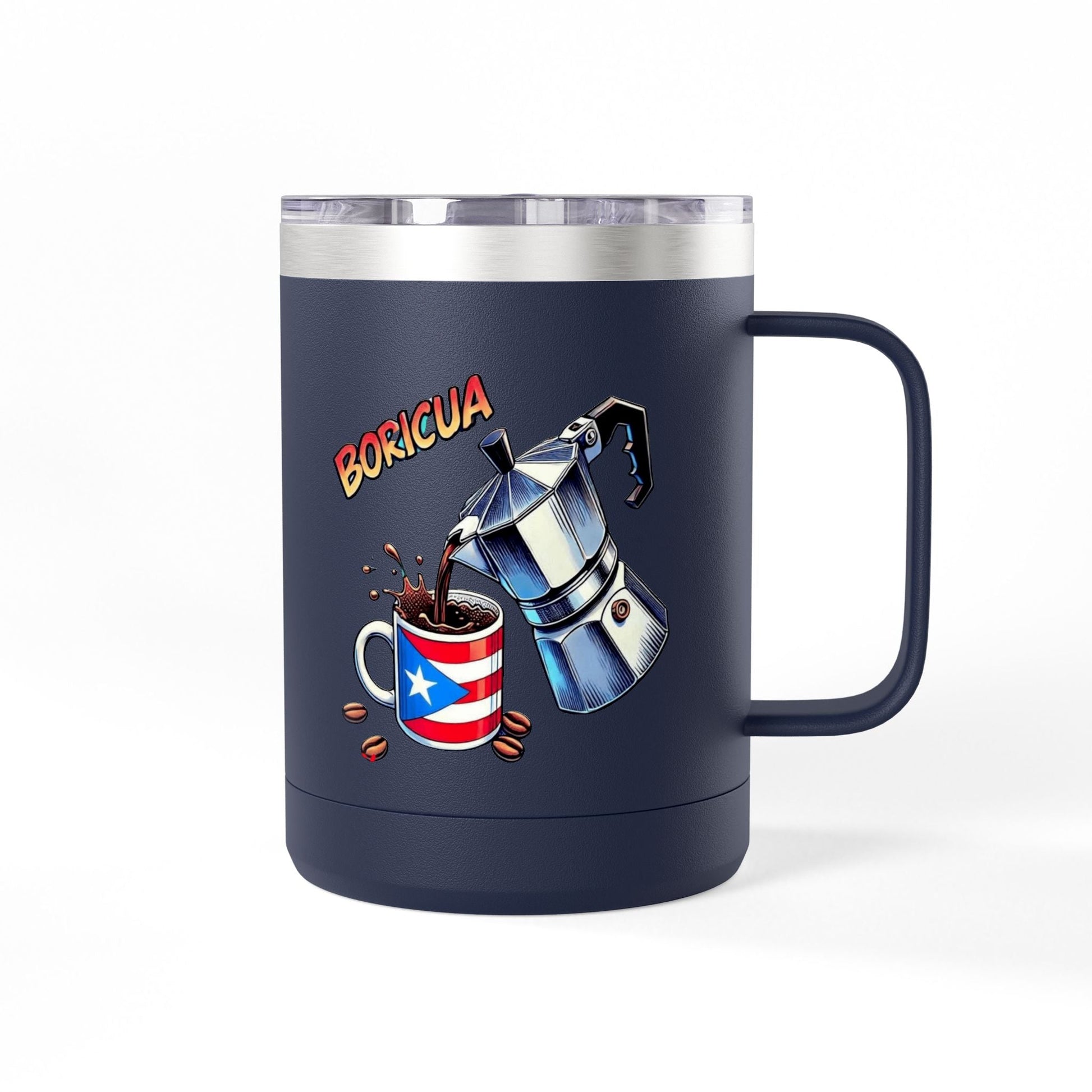 Puerto Rican Coffee Mug Tumbler, 15oz | Great Gift for Coffee Lovers, Unique Kitchen Decor, Perfect for Birthdays & Holidays - Metamorphosis Creations
