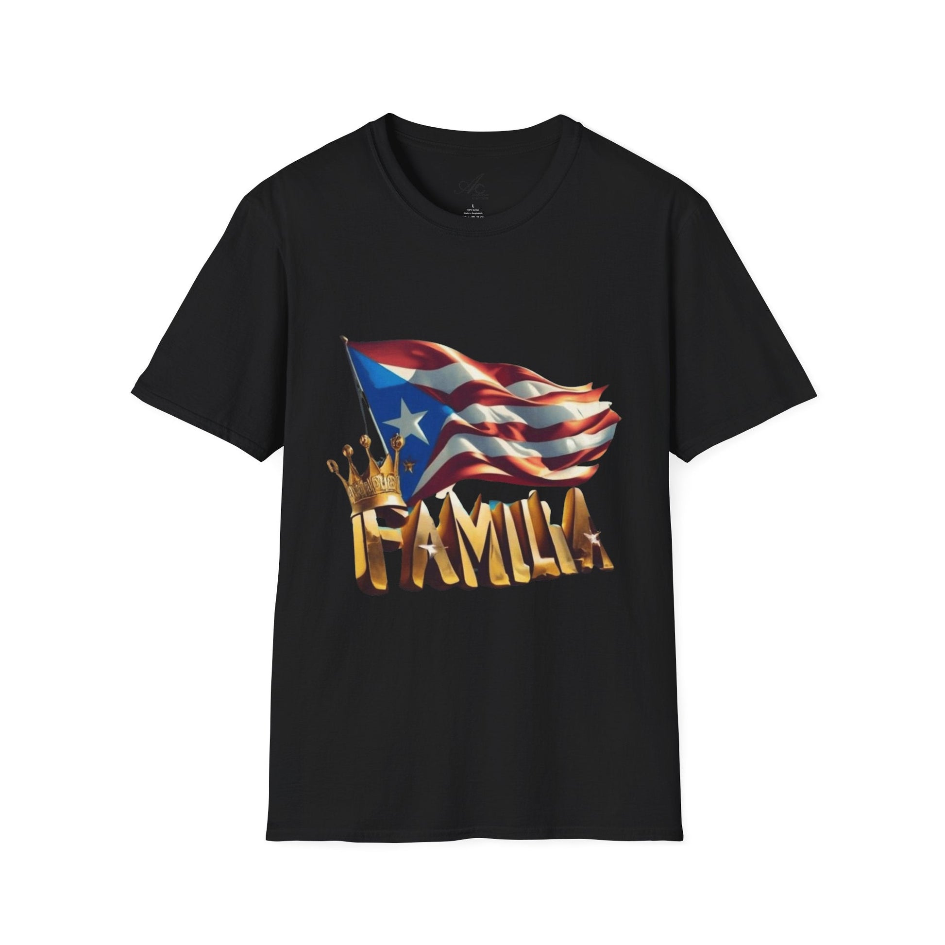 Puerto Rican Familia T-Shirt, Unisex Softstyle Tee, Patriotic Shirt, Family Unity Gift, Summer Celebration Apparel - Metamorphosis Creations