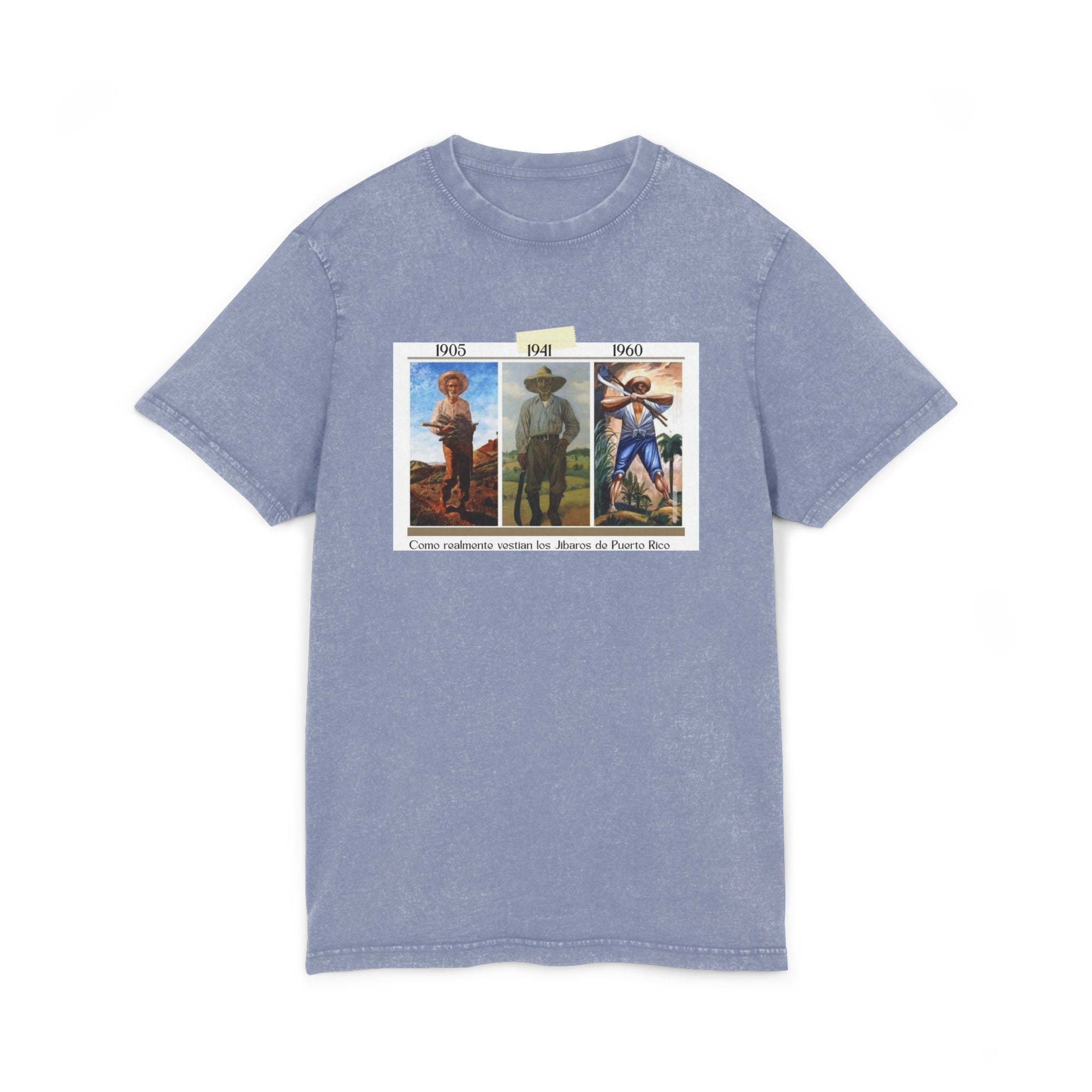Puerto Rican Festival Shirt Vintage - Inspired Acid Washed Round Neck Tee, Distressed T-Shirt for Summer Days - Metamorphosis Creations