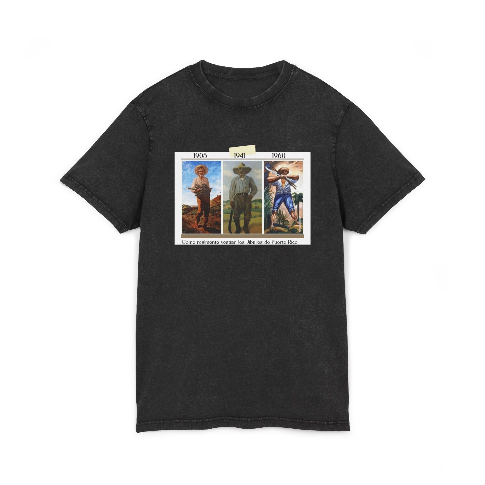 Puerto Rican Festival Shirt Vintage - Inspired Acid Washed Round Neck Tee, Distressed T-Shirt for Summer Days - Metamorphosis Creations