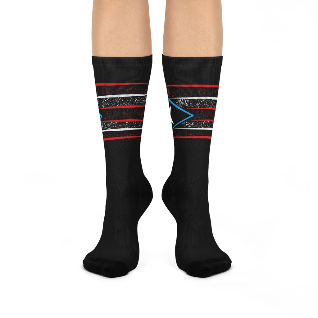 Puerto Rican Flag Footwear Cushioned Crew Socks - Metamorphosis Creations