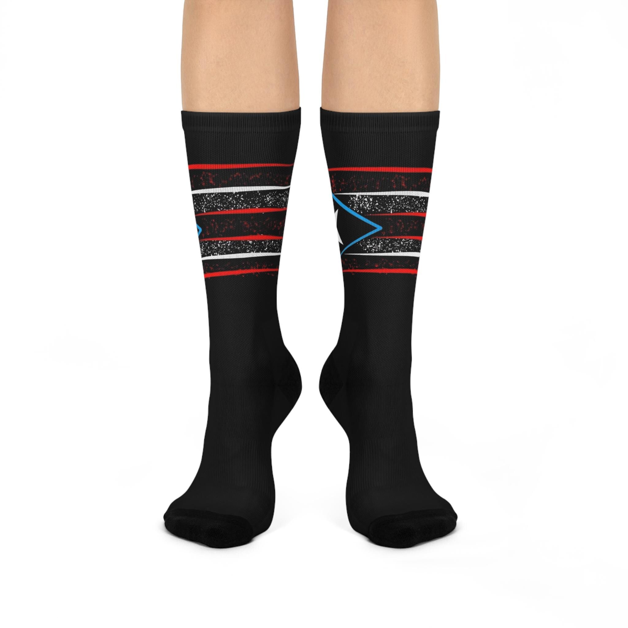 Puerto Rican Flag Footwear Cushioned Crew Socks - Metamorphosis Creations