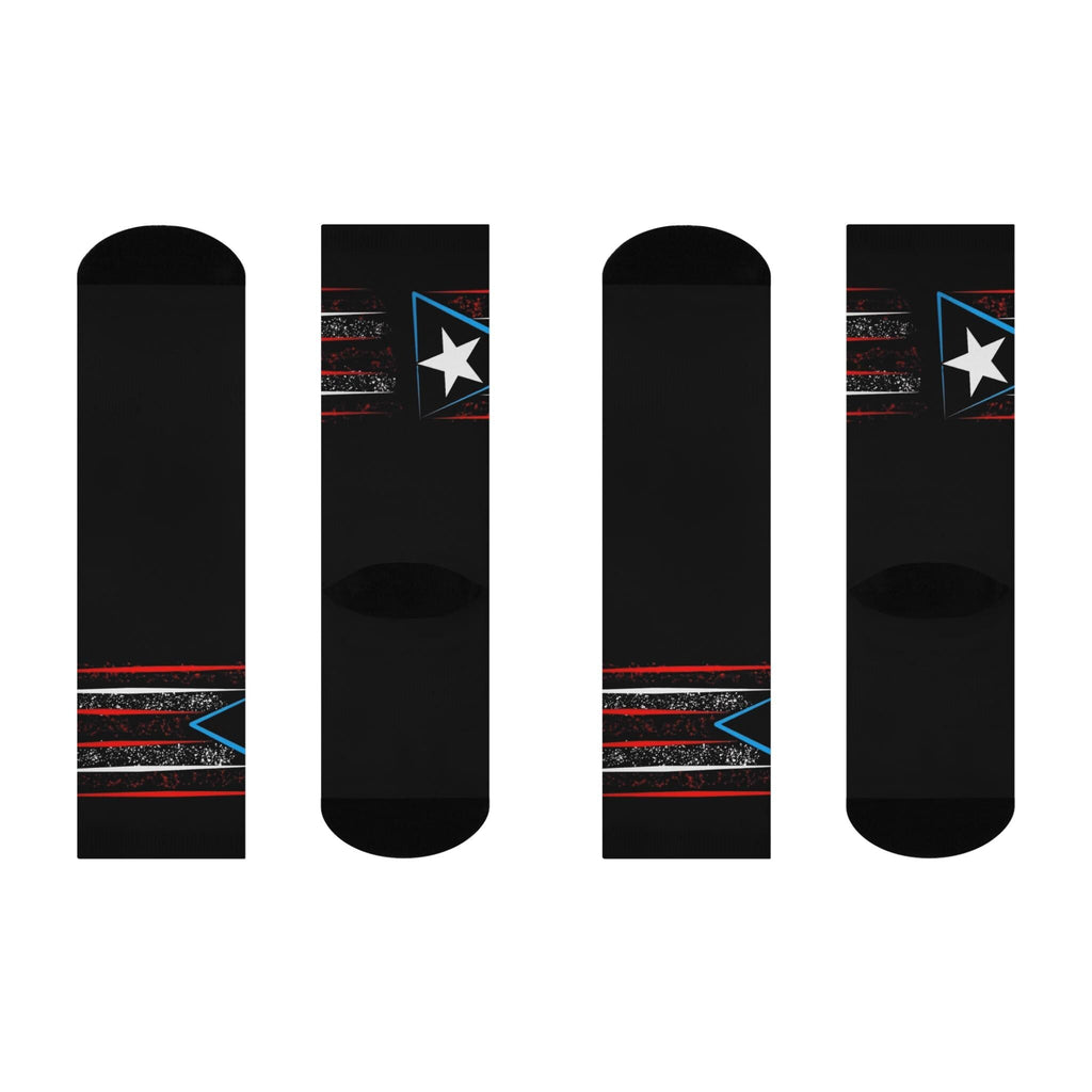 Puerto Rican Flag Footwear Cushioned Crew Socks - Metamorphosis Creations