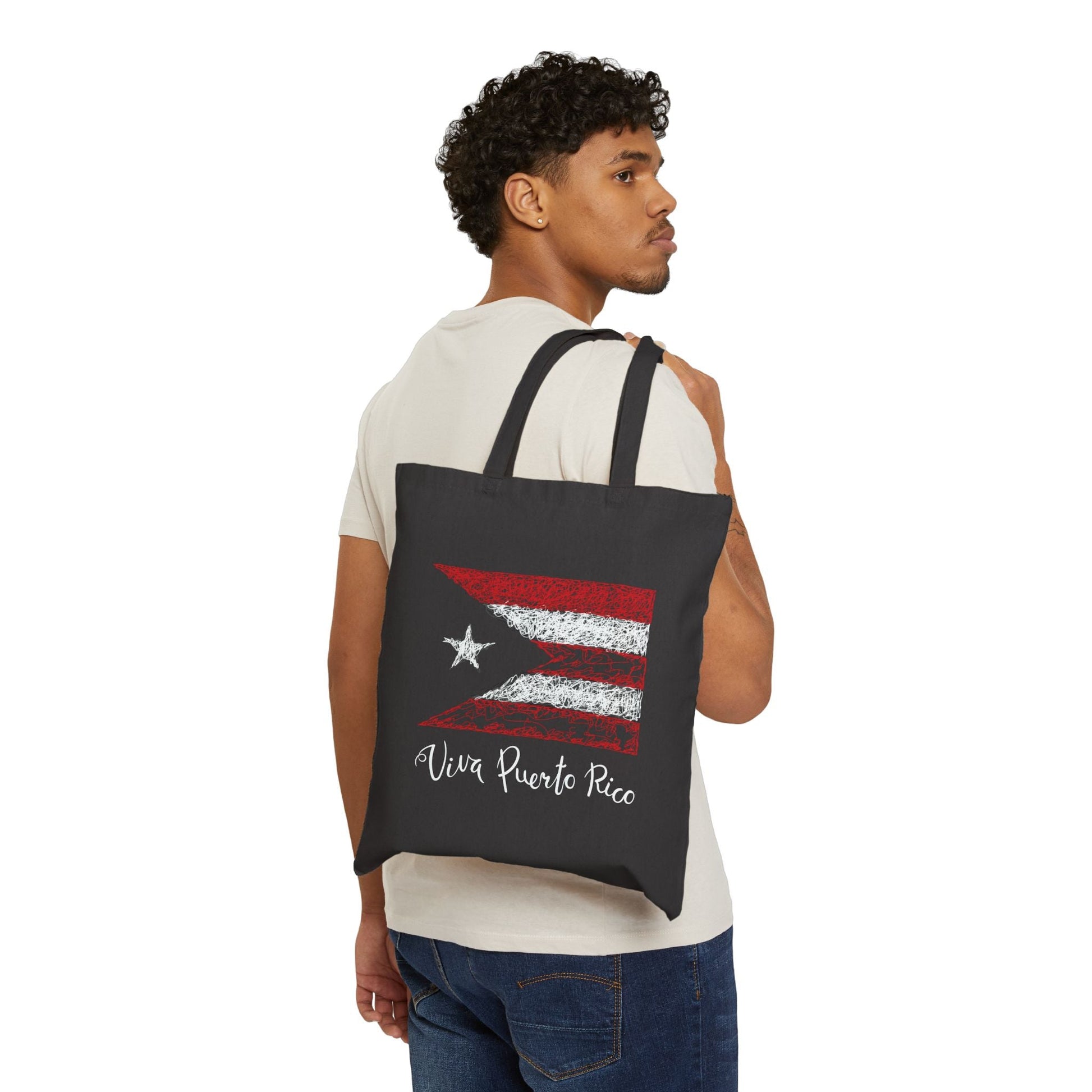 Puerto Rican Flag Handbag Cotton Canvas Tote Bag - Metamorphosis Creations