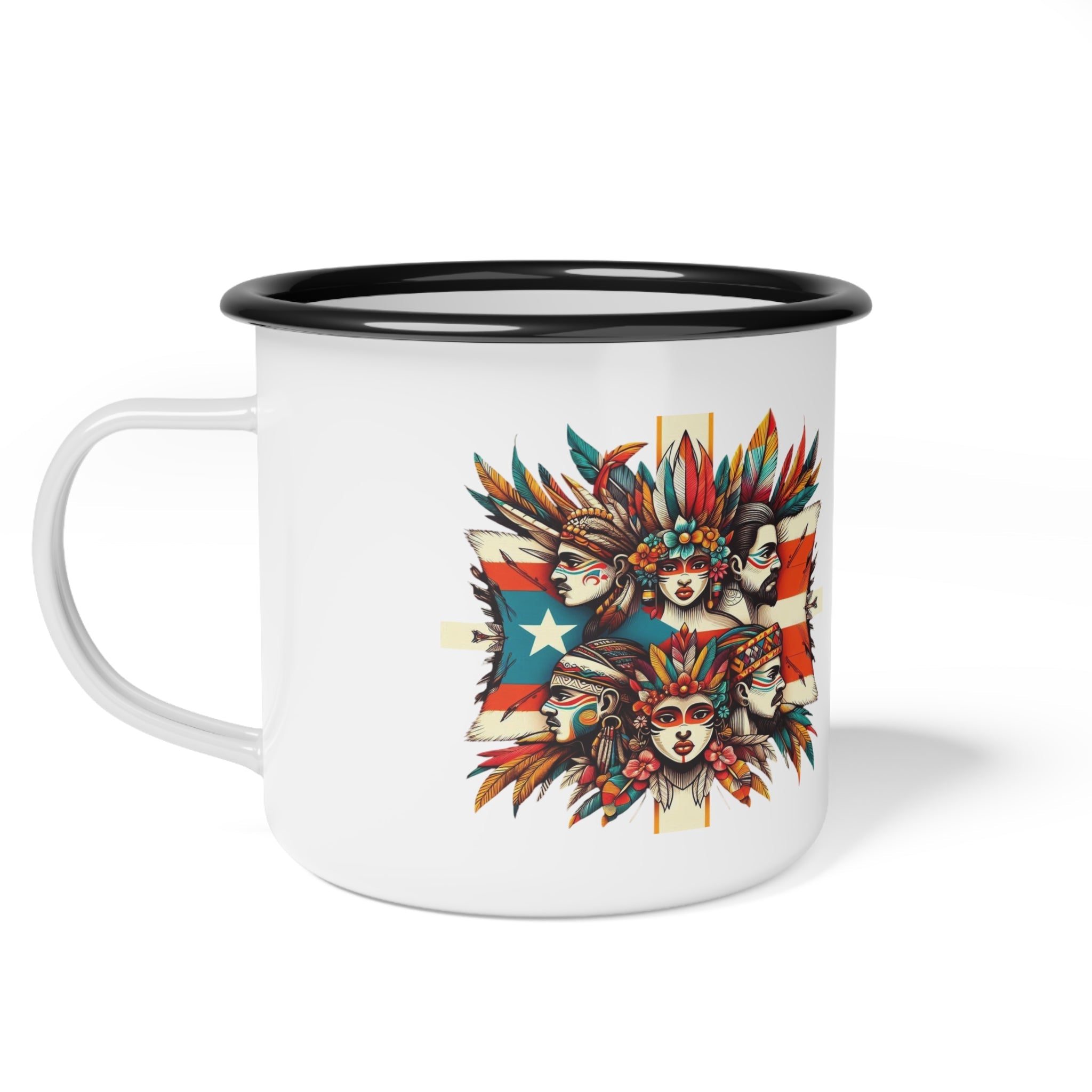 Puerto Rican Flag Mug Enamel Camp Cup - Metamorphosis Creations