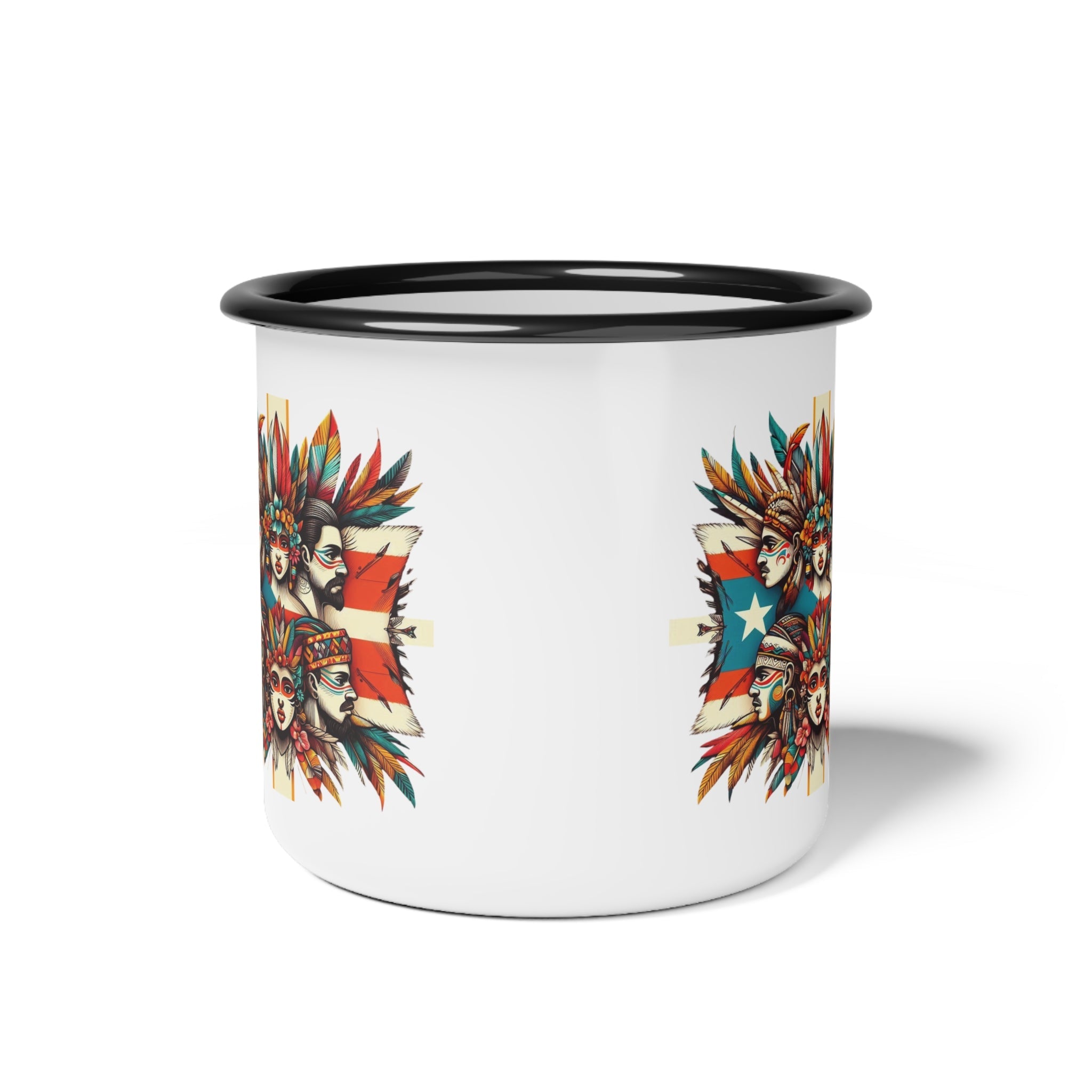 Puerto Rican Flag Mug Enamel Camp Cup - Metamorphosis Creations