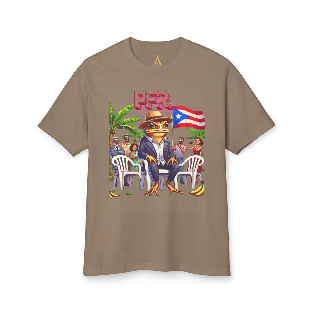 Puerto Rican Flag T-Shirt, CoquÃ­ Frog Graphic Tee, Unisex Heavyweight Garment - Dyed Cotton Shirt - Metamorphosis Creations