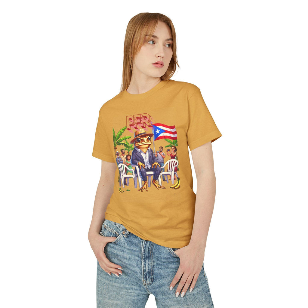 Puerto Rican Flag T-Shirt, CoquÃ­ Frog Graphic Tee, Unisex Heavyweight Garment - Dyed Cotton Shirt - Metamorphosis Creations