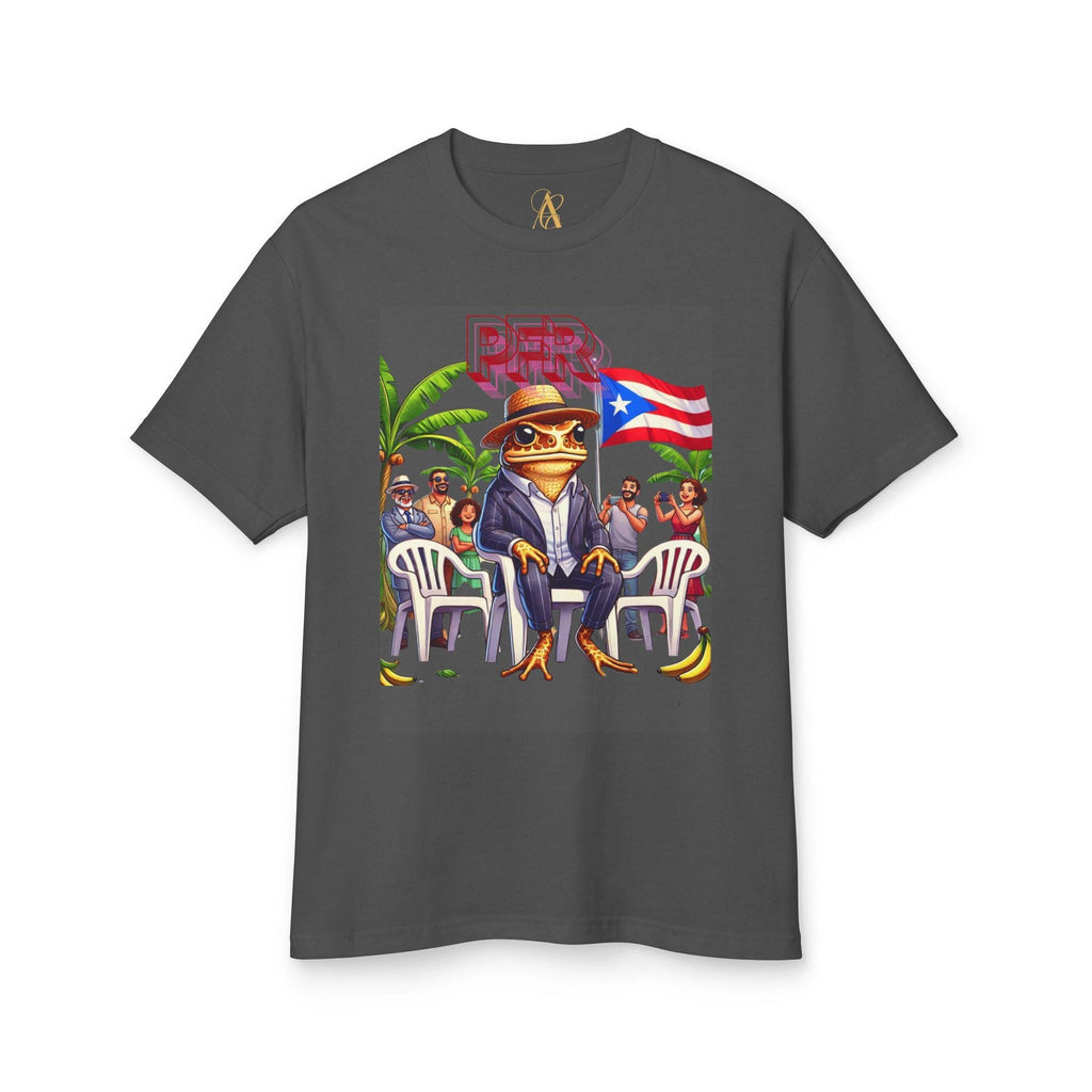 Puerto Rican Flag T-Shirt, CoquÃ­ Frog Graphic Tee, Unisex Heavyweight Garment - Dyed Cotton Shirt - Metamorphosis Creations