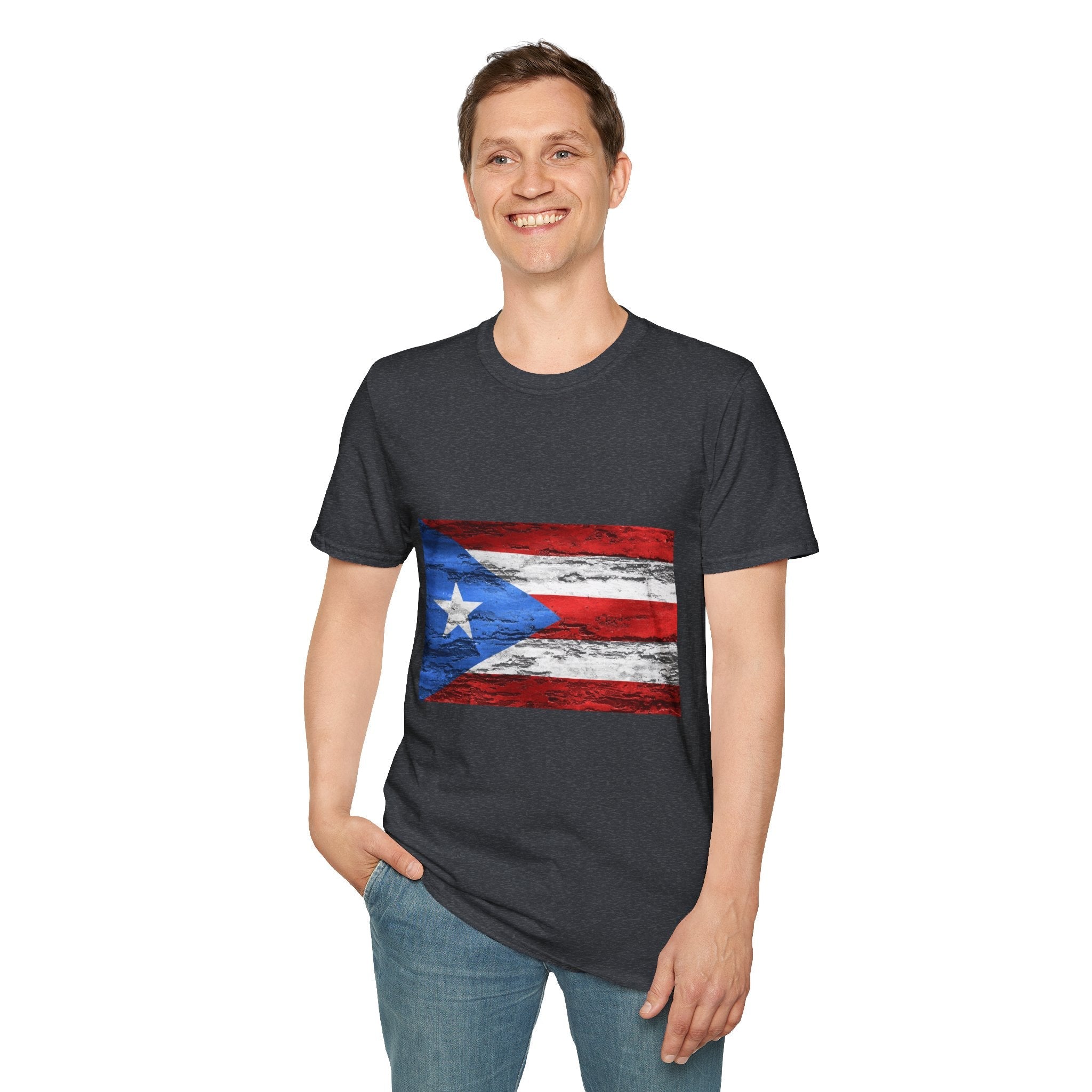 Puerto Rican Flag T-Shirt | Unisex Softstyle Tee | Perfect for Festivals, Patriotic Celebrations, Summer Wear, Gift Ideas, Casual Outfits - Metamorphosis Creations
