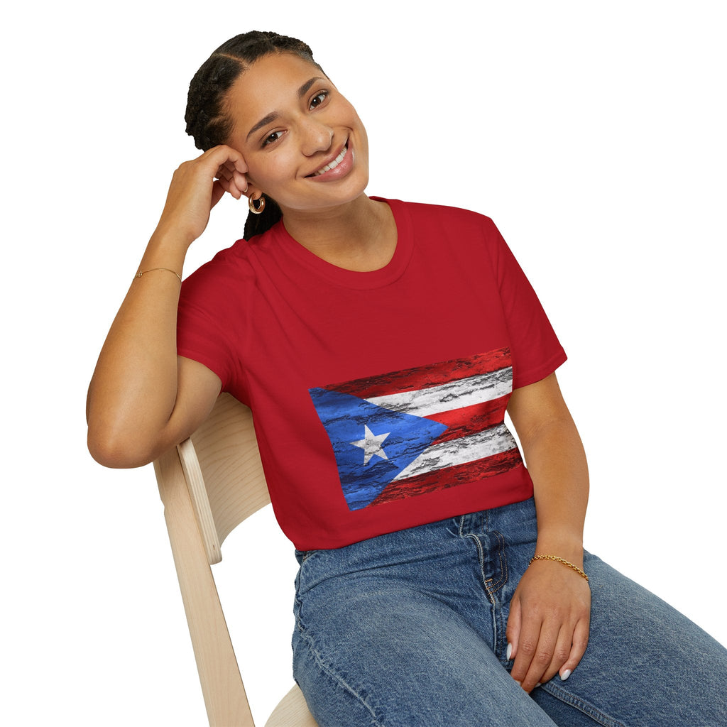 Puerto Rican Flag T-Shirt | Unisex Softstyle Tee | Perfect for Festivals, Patriotic Celebrations, Summer Wear, Gift Ideas, Casual Outfits - Metamorphosis Creations