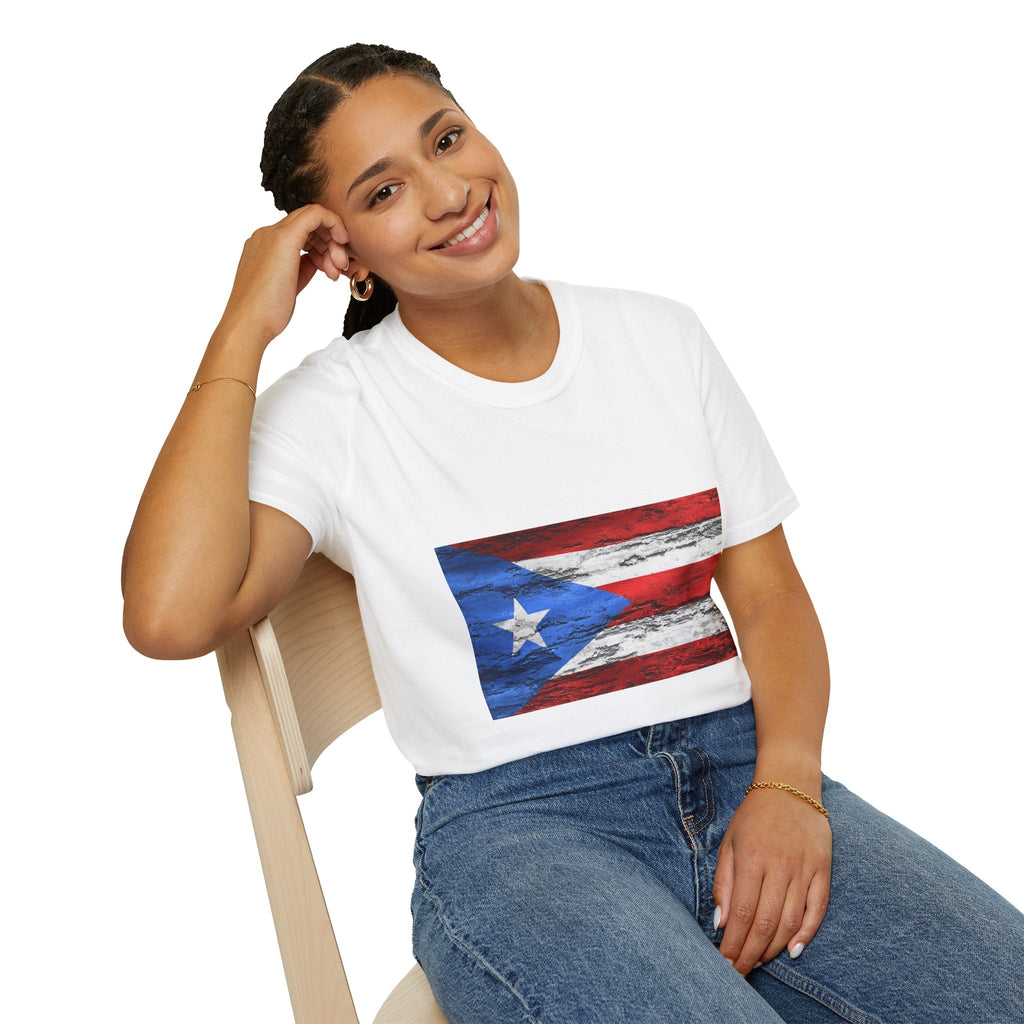 Puerto Rican Flag T-Shirt | Unisex Softstyle Tee | Perfect for Festivals, Patriotic Celebrations, Summer Wear, Gift Ideas, Casual Outfits - Metamorphosis Creations