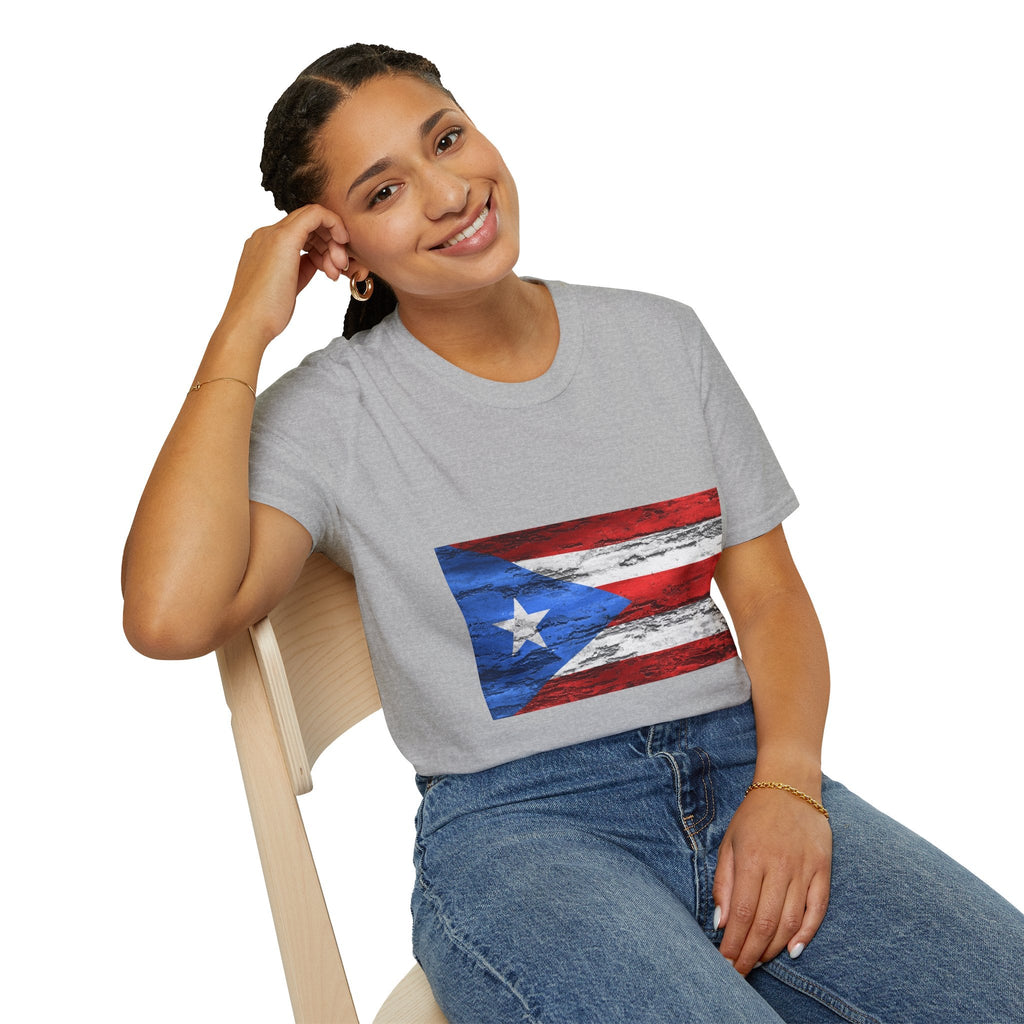 Puerto Rican Flag T-Shirt | Unisex Softstyle Tee | Perfect for Festivals, Patriotic Celebrations, Summer Wear, Gift Ideas, Casual Outfits - Metamorphosis Creations